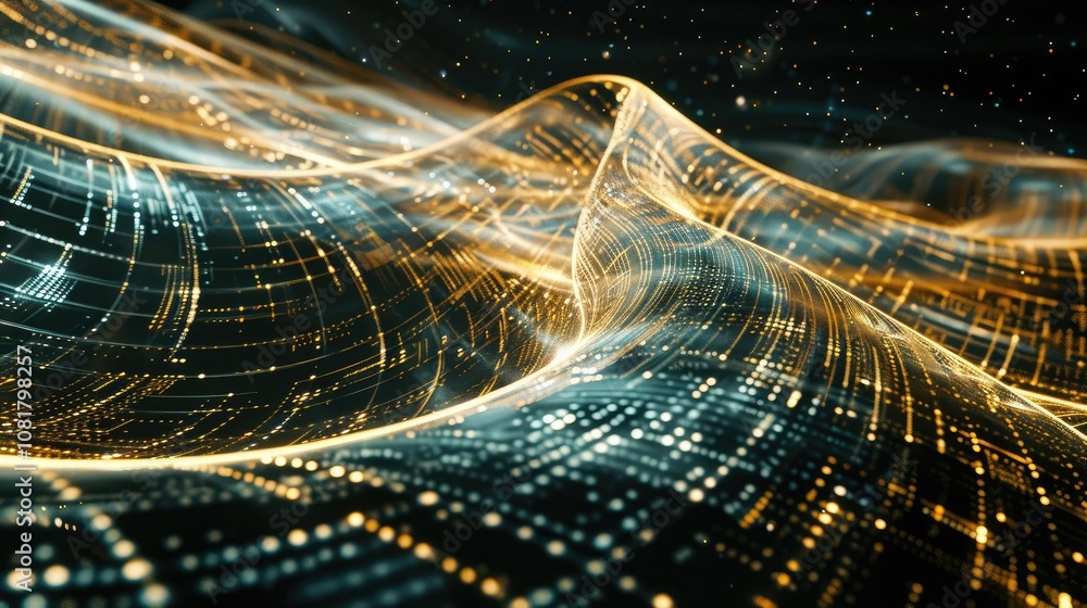 Aufkleber digital energy lines forming a futuristic abstract pattern