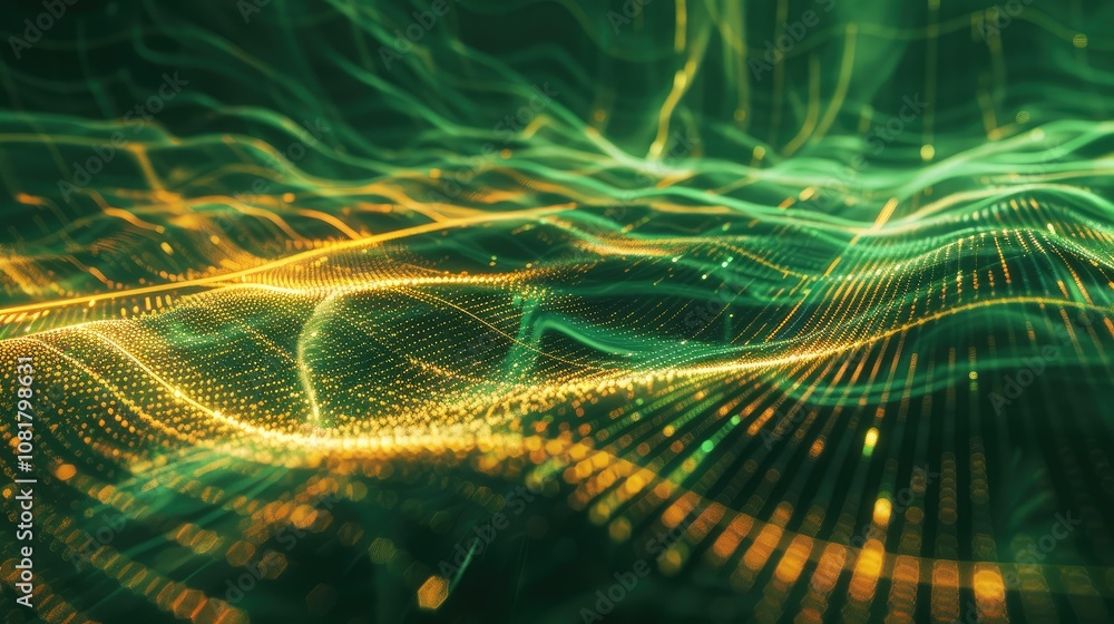 Poster digital energy lines forming a futuristic abstract pattern