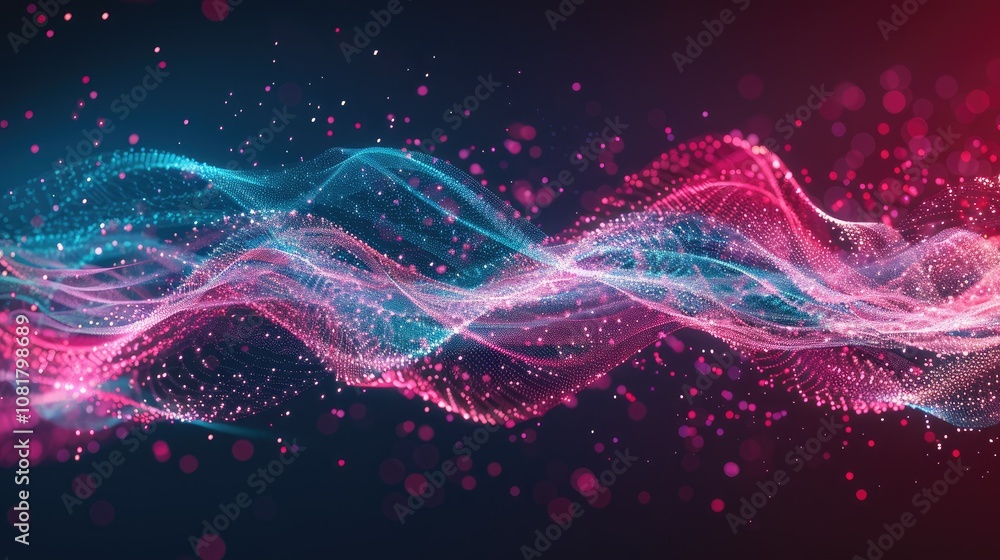 Poster digital energy lines forming a futuristic abstract pattern