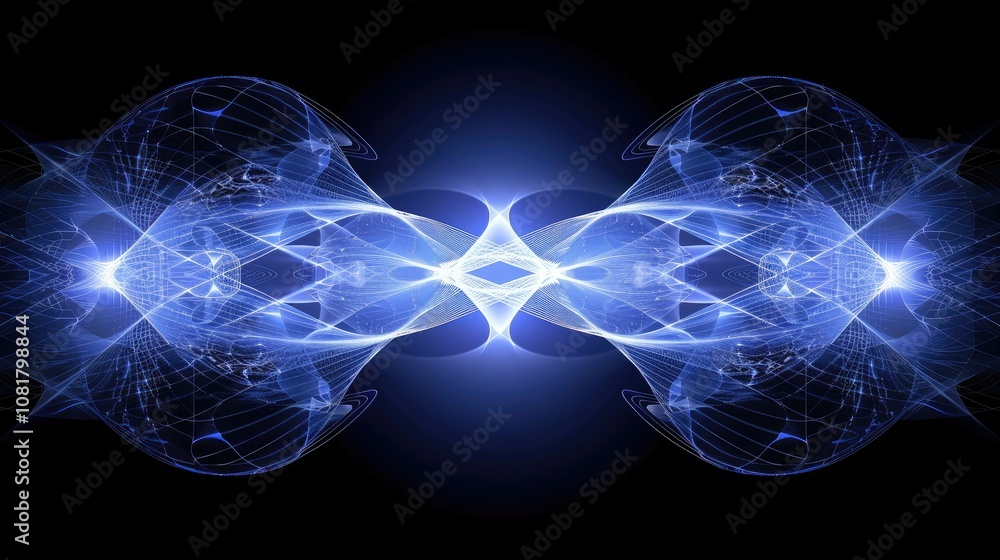 Poster digital energy lines forming a futuristic abstract pattern