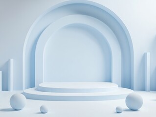 Abstract Blue Podium.