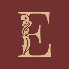 Letter E luxurious initials logo