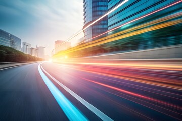 Fototapeta premium Colorful motion effect speed abstract technology background