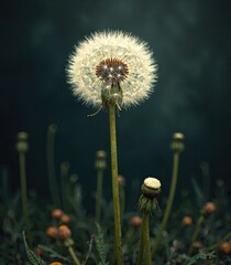 dandelion on a dark background