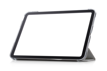 スタンドで立てた状態のタブレットPC