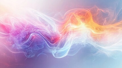 Fototapeta premium Ethereal energy field digital illustration with soft flowing lines