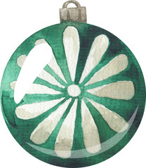 watercolor hand drawn Winter, christmas, xmas, new year decor. Christmas tree decoration, joyful seasonal atmosphere
