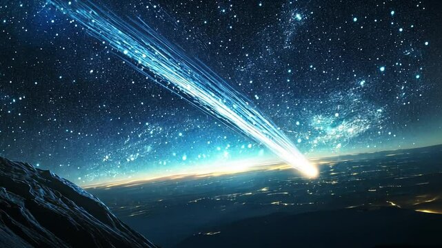 Cosmic Wonder: A Comet Streaks Through the Night Sky