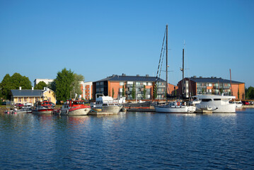 Summer morning on the Lappeenranta waterfront. Finland