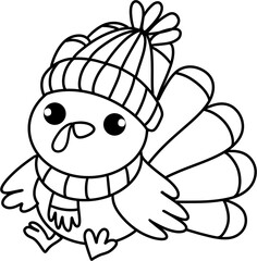 Cute turkey illustration For thankgiving