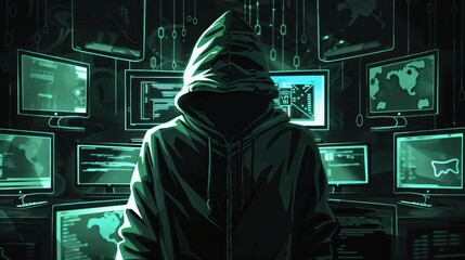Cybersecurity Hacker Illustration