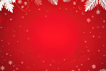 christmas red background with snowflakes