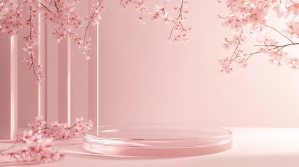 Beautiful glass and flower podium