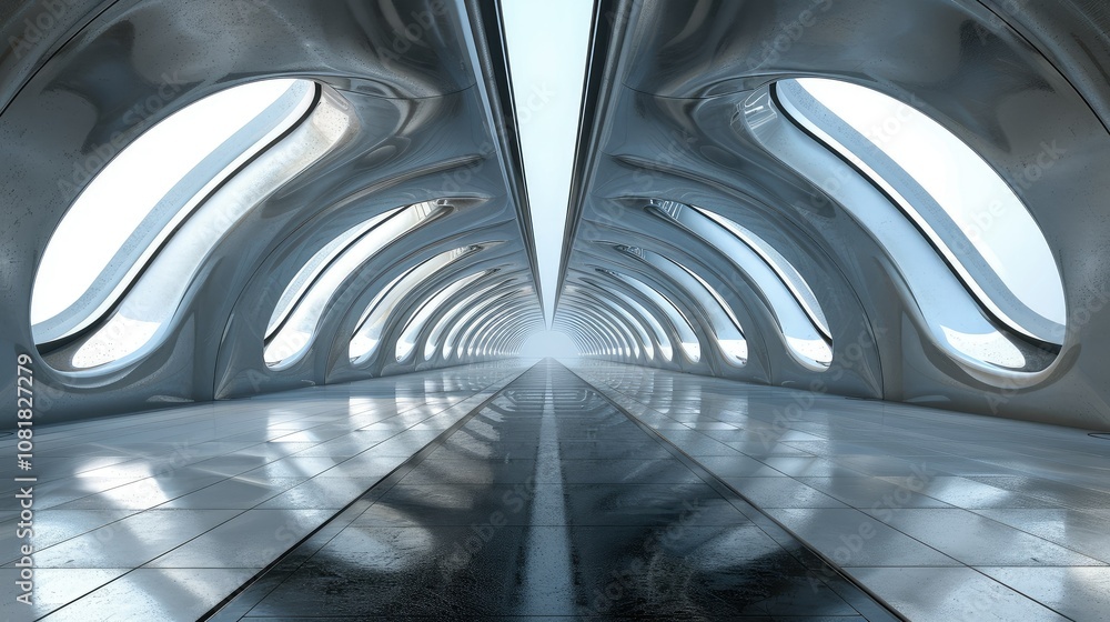 Poster abstract render of a futuristic building concept