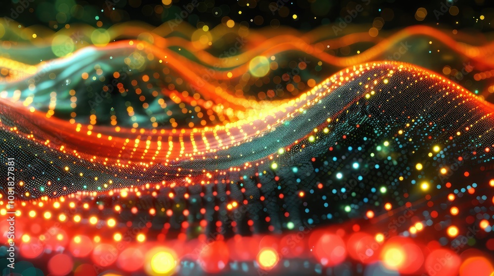 Aufkleber Abstract network lines and particles forming a digital web