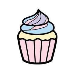 Cupcake icon, vector illustration with a white background