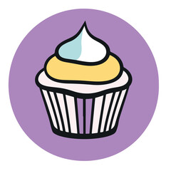 Cupcake icon, vector illustration with a white background