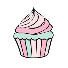Cupcake icon, vector illustration with a white background