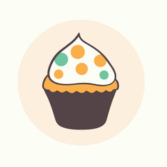 Cupcake icon, vector illustration with a white background