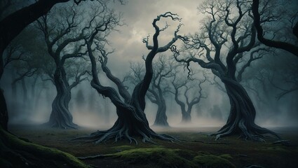 mystic and dangerous forest background