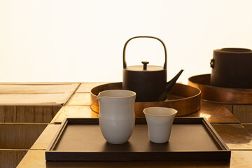 Aromatic tea in cup isolated.