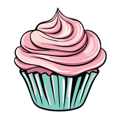 Cupcake icon, vector illustration with a white background