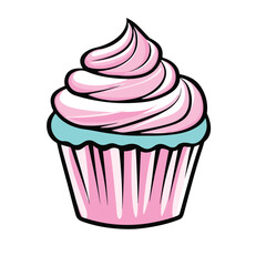 Cupcake icon, vector illustration with a white background