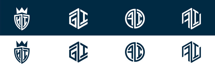 Trendy FI IF letter logo design