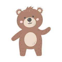 Fototapeta premium Cute bear character. Forest animal isolated on white background.
