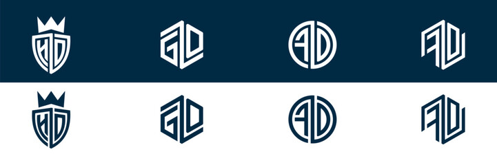 Trendy FO OF letter logo design