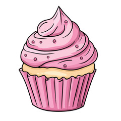 Cupcake icon, vector illustration with a white background