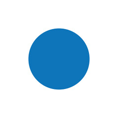 blue circle on transparent background, flat vector illustration