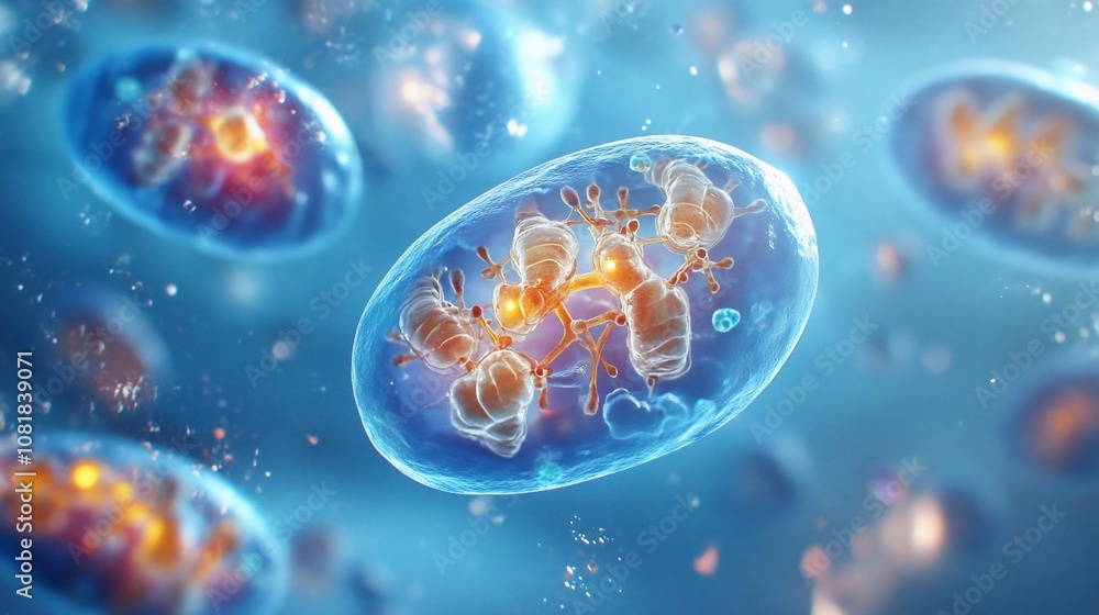 Aufkleber microscopic view of bacteria cells with intricate internal structures.