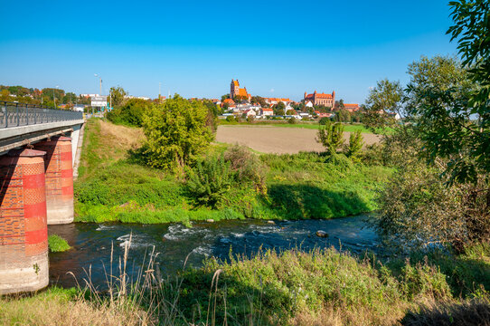Gniew panorama with castle, one of the most recognizable landmarks in Pomerania, Pomeranian Voivodeship, Poland	
