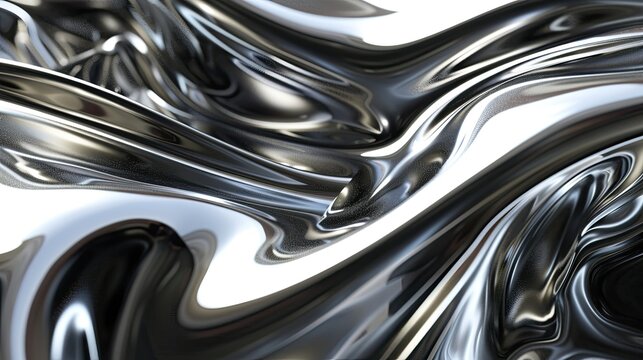 3D flowing shapes with a metallic glossy finish