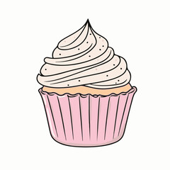 Cupcake icon, vector illustration with a white background