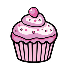 Cupcake icon, vector illustration with a white background