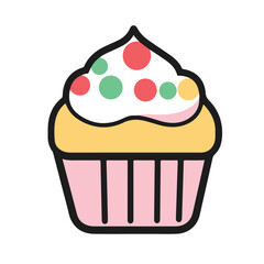 Cupcake icon, vector illustration with a white background