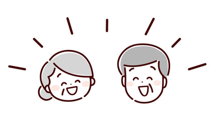 楽しそうに笑い合うシニアの男女