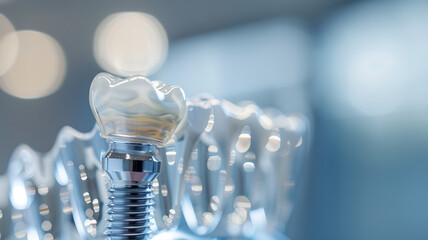 Dental implant in dental clinic with blurry background generated.AI