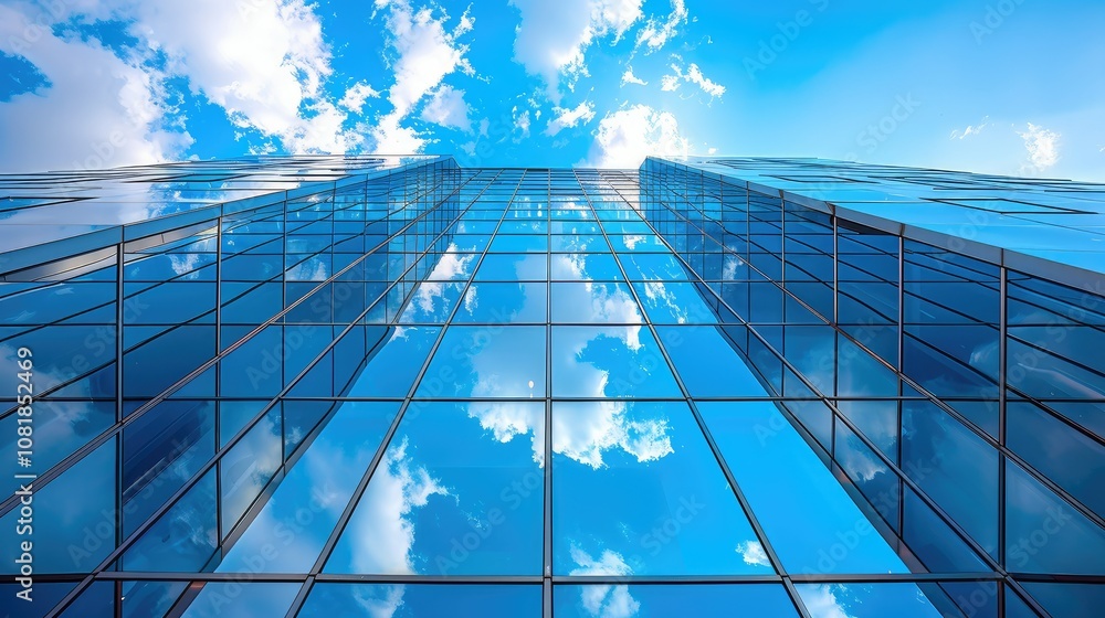 Aufkleber modern corporate building with mirrored surfaces and sharp lines