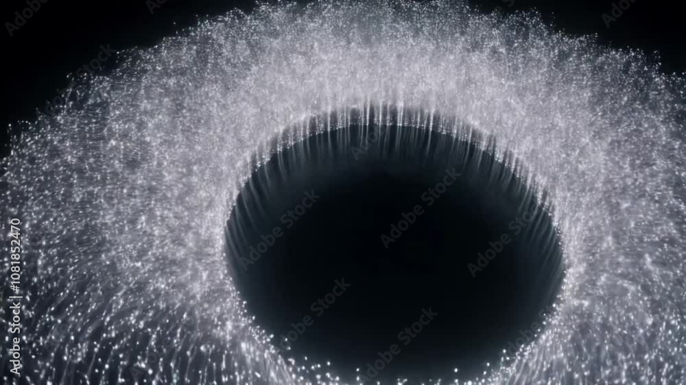 Aufkleber a circular ring of shimmering silver light pulsates and expands, creating a hypnotizing visual exper