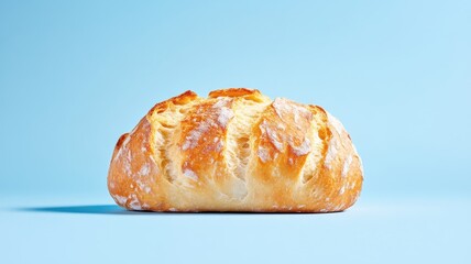Fluffy Ciabatta Bread Showcasing a Beautifully Detailed Crumb Structure and Golden Crust