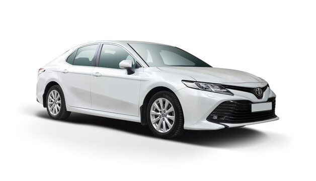 Toyota Camry family car isolated on white background. PNG