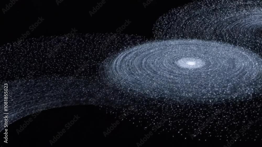 Aufkleber a dark background is filled with shimmering silver energy that flows and shifts, forming hypnotic pa