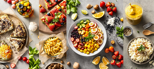 A vibrant spread of fresh fruits, salads, and snacks for a healthy summer gathering