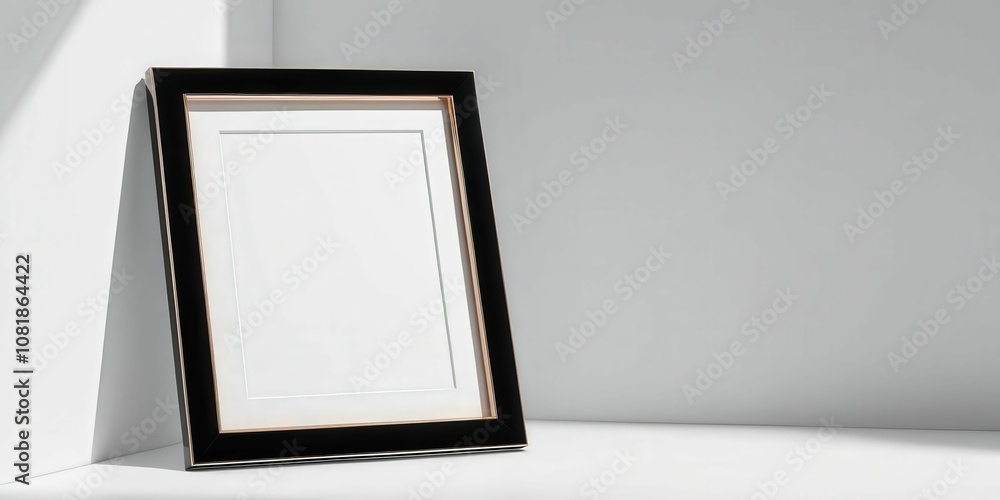 Poster modern 3d banner frame display minimalistic studio setup presentation bright environment unique pers
