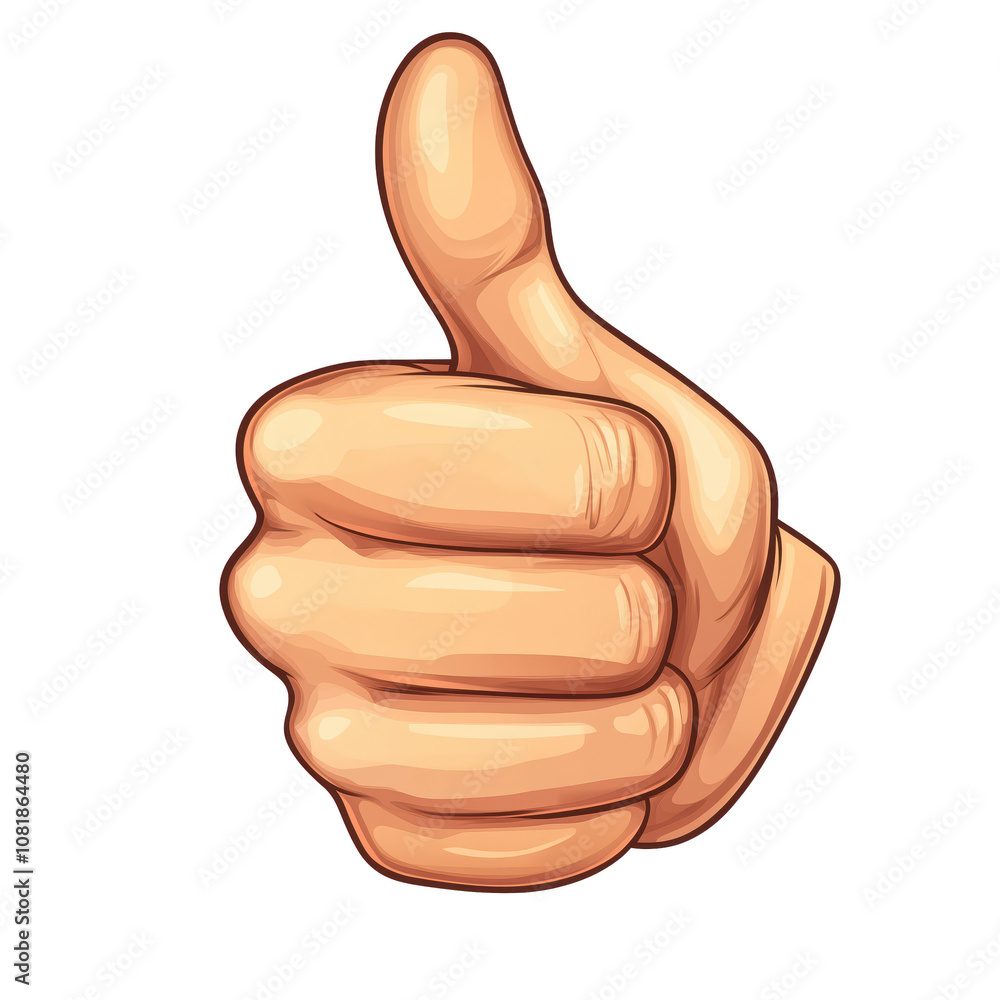 Poster thumbs up gesture symbolizing approval and positivity. isolated on transparent background.
