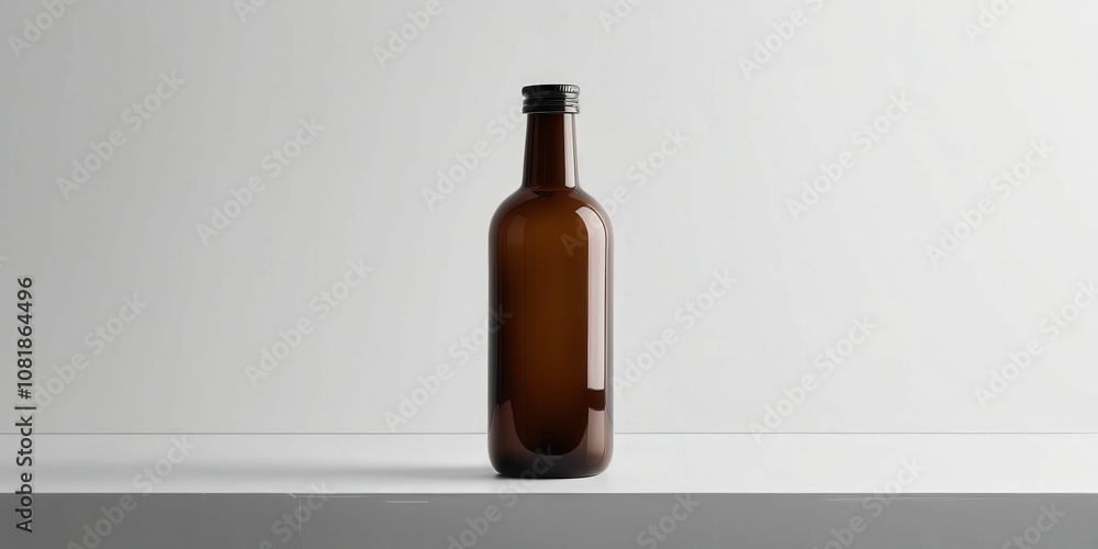 Poster minimalist 3d bottle design showcase studio setting high-quality banner presentation clean environme