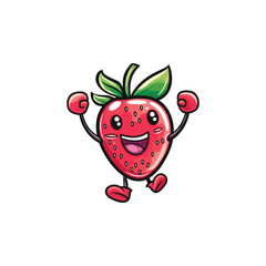 Obraz premium Cute strawberry logo design